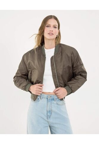 Chaqueta Para Mujer Bomber Color Verde  Marca Ostu #40080217 Ostu