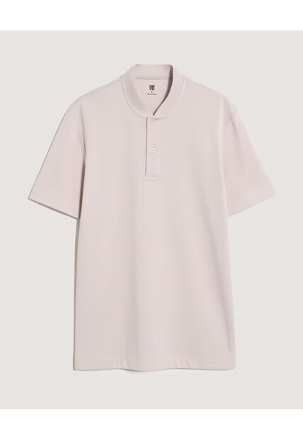 Polo  Para Hombre Cuello Mao Sin Bolsillo Color Beige Marca Ostu #60110910