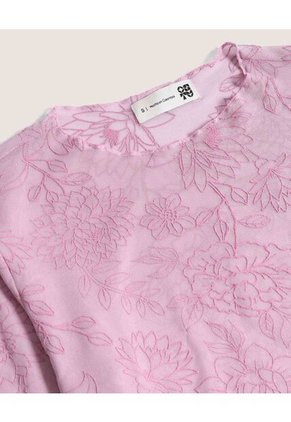 Camiseta  Para Mujer Manga Larga Cuello Redondo Color Rosa Marca Ostu #40092779