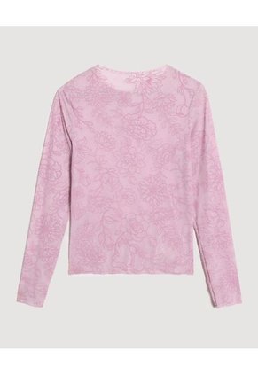 Camiseta  Para Mujer Manga Larga Cuello Redondo Color Rosa Marca Ostu #40092779