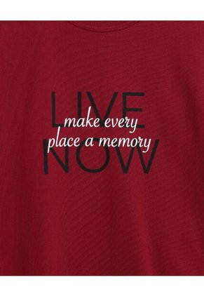 Camiseta  Para Mujer Manga Corta Cuello Redondo Color Vino Marca Ostu #40092845