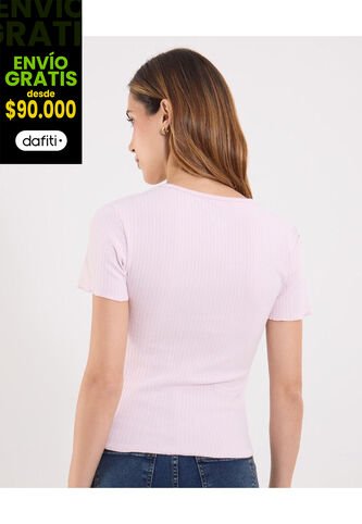 Camiseta Para Mujer Manga Corta Moda Color Rosa Marca Ostu #40092627 Ostu