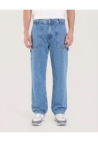 Jean  Para Hombre Straight Color Azul Marca Ostu #60160461 Ostu