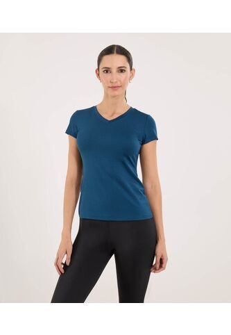 Camiseta Para Mujer Manga Corta Cuello V Color Azul Marca Ostu #40092655 Ostu
