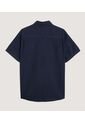 Camisa Para Hombre Manga Corta Con Bolsillo Cuello Casual M Color Azul Marca Ostu #60010810 de Ostu