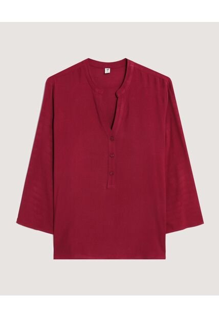Blusa  Para Mujer Manga 3/4 Color Vino Marca Ostu #40121289