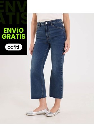 Jean Para Mujer Crop Flare Color Azul Marca Ostu #40160612 Ostu