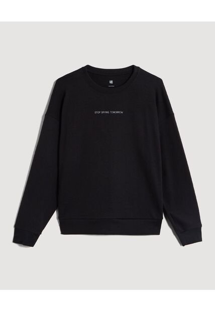 Buzo  Para Mujer Cuello Redondo Color Negro Marca Ostu #40060532