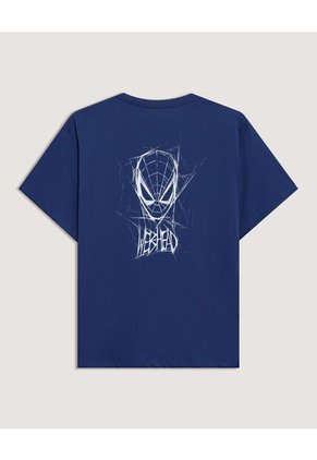 Camiseta  Para Hombre Manga Corta Cuello Redondo Color Azul Marca Ostu #60091916