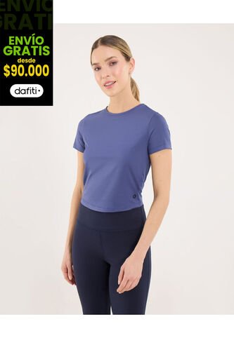 Camiseta Para Mujer Crop Top Color Azul Marca Ostu #40092550 Ostu