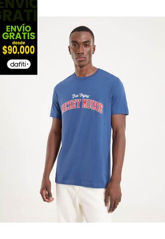 Camiseta Para Hombre Manga Corta Cuello Redondo Color Azul Marca Ostu #60091748 Ostu