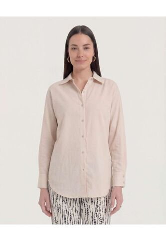 Camisa  Para Mujer Manga Larga Color Beige Marca Ostu #40010362 Ostu
