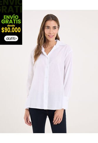 Camisa Para Mujer Manga Larga Color Blanco Marca Ostu #40010328 Ostu