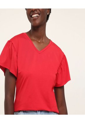 Camiseta Para Mujer Manga Corta Color Rojo Marca Ostu #40091554