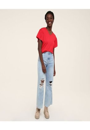 Camiseta Para Mujer Manga Corta Color Rojo Marca Ostu #40091554