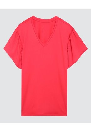 Camiseta Para Mujer Manga Corta Color Rojo Marca Ostu #40091554