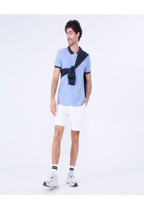 Polo Para Hombre Cuello Tejido Sin Bolsillo Color Azul  Marca Ostu #60110754