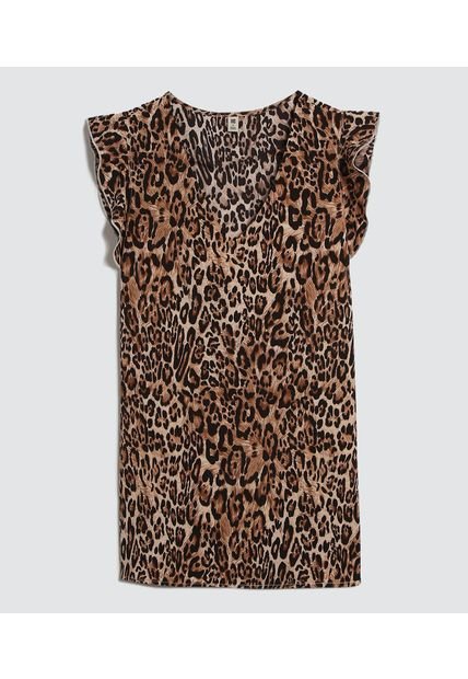 Blusa Para Mujer Manga Corta Color Café  Marca Ostu #40121039