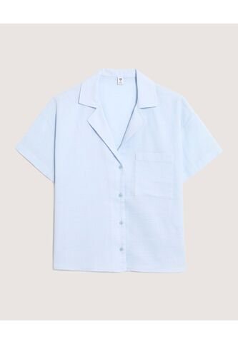 Camisa  Para Mujer Manga Corta Color Celeste Marca Ostu #40010365 Ostu