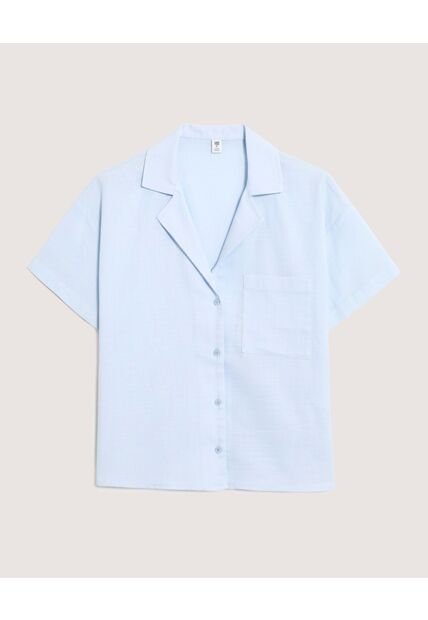 Camisa  Para Mujer Manga Corta Color Celeste Marca Ostu #40010365