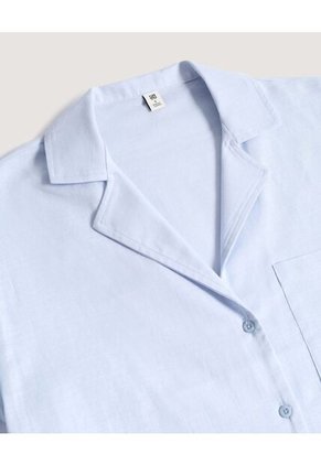 Camisa  Para Mujer Manga Corta Color Celeste Marca Ostu #40010365