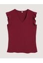 Blusa  Para Mujer Manga Corta Color Vino Marca Ostu #40121280 de Ostu