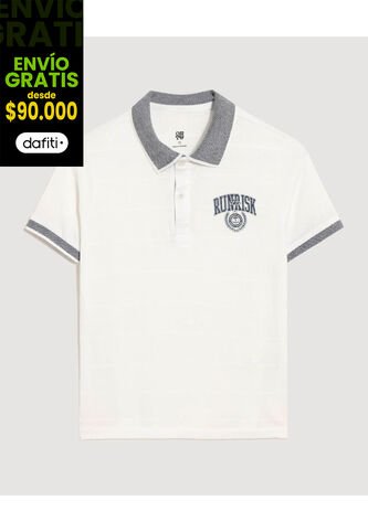 Polo Infantil Niño Manga Corta Color Crema Marca Ostu #80110111 Ostu