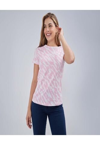 Camiseta Para Mujer Manga Corta Color Rosa Marca Ostu #40092112 Ostu