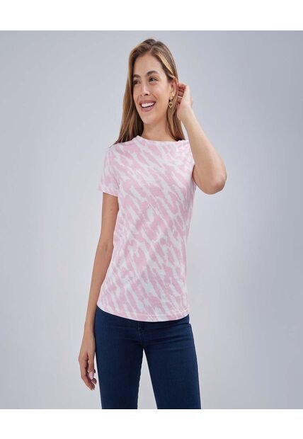 Camiseta Para Mujer Manga Corta Color Rosa Marca Ostu #40092112