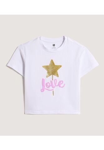 Camiseta Infantil Niña Manga Corta Cuello Redondo Color Blanco Marca Ostu #90090343 Ostu