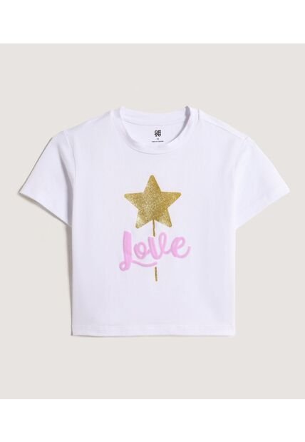 Camiseta Infantil Niña Manga Corta Cuello Redondo Color Blanco Marca Ostu #90090343