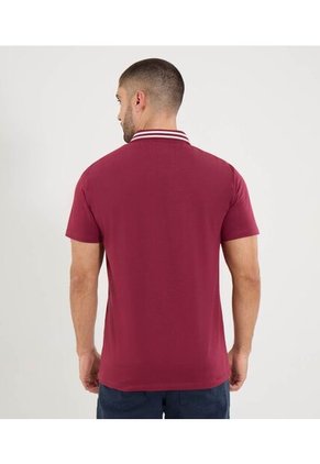 Polo Para Hombre Cuello Tejido Sin Bolsillo Color Vino Marca Ostu #60110837