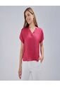 Blusa Para Mujer Manga Corta Color Rojo Marca Ostu #40121050 de Ostu