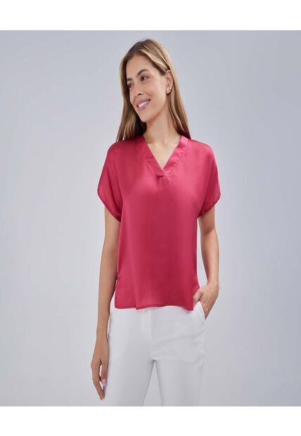 Blusa Para Mujer Manga Corta Color Rojo Marca Ostu #40121050