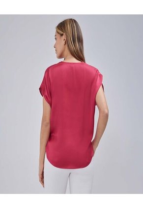 Blusa Para Mujer Manga Corta Color Rojo Marca Ostu #40121050
