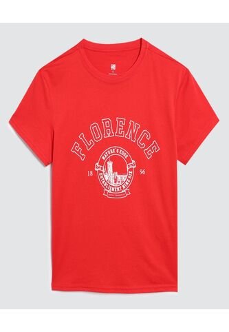 Camiseta Para Mujer Manga Corta Color Rojo Marca Ostu #40092017 Ostu