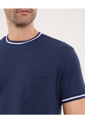 Camiseta Para Hombre Manga Corta Color Azul Marca Ostu #60090902