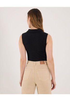 Polo Para Mujer Manga Sisa Color Negro Marca Ostu #40110183