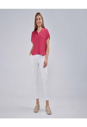 Blusa Para Mujer Manga Corta Color Rojo Marca Ostu #40121050