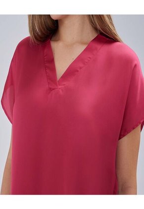 Blusa Para Mujer Manga Corta Color Rojo Marca Ostu #40121050