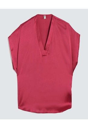 Blusa Para Mujer Manga Corta Color Rojo Marca Ostu #40121050