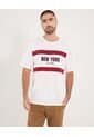 Camiseta  Para Hombre Manga Corta Cuello Redondo Color Crema Marca Ostu #60091835 de Ostu