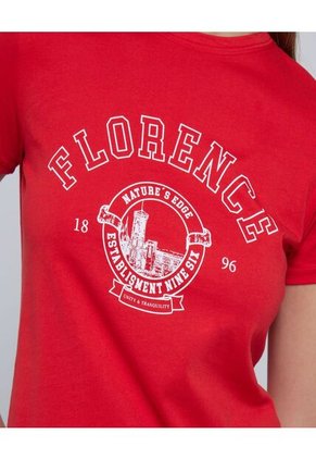 Camiseta Para Mujer Manga Corta Color Rojo Marca Ostu #40092017