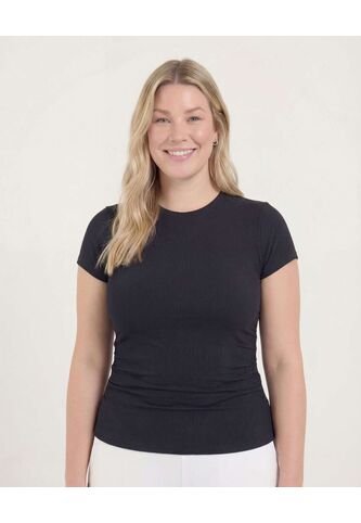 Camiseta  Para Mujer Manga Corta Cuello Redondo Color Negro Marca Ostu #40092646 Ostu