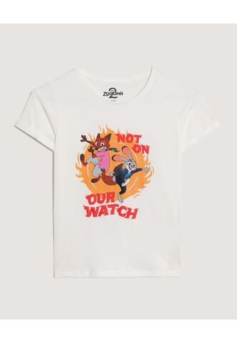 Camiseta  Infantil Niña Manga Corta Cuello Redondo Color Crema Marca Ostu #90090365 Ostu