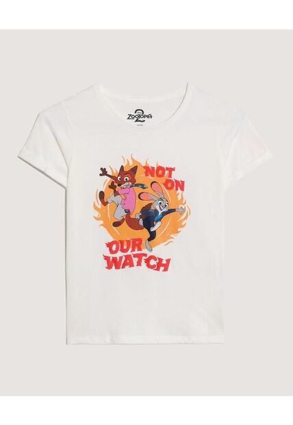 Camiseta  Infantil Niña Manga Corta Cuello Redondo Color Crema Marca Ostu #90090365