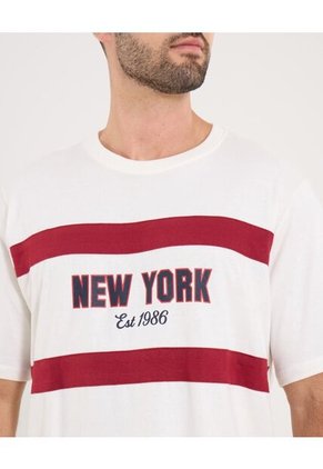 Camiseta  Para Hombre Manga Corta Cuello Redondo Color Crema Marca Ostu #60091835