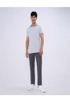 Polo Para Hombre Cuello Tejido Sin Bolsillo Color Gris  Marca Ostu #60110691