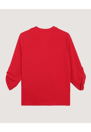Blusa  Para Mujer Manga 3/4 Color Rojo Marca Ostu #40121258
