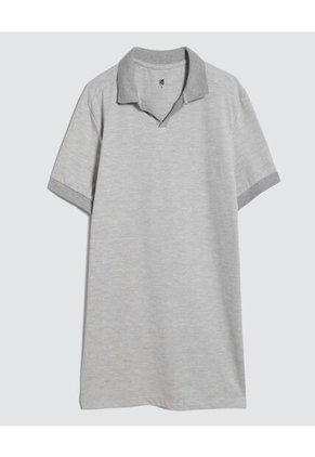 Polo Para Hombre Cuello Tejido Sin Bolsillo Color Gris  Marca Ostu #60110691